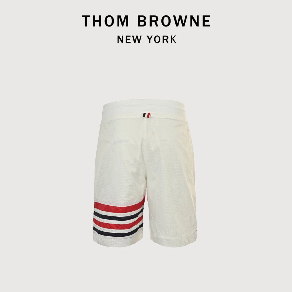 Thom Browne Double-Layer Woven 4-Bar UV-Protection Shorts — 25SS