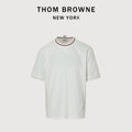 Thom Browne TB Red Stripe Yarn-Dyed Crewneck Short Sleeve T-Shirt