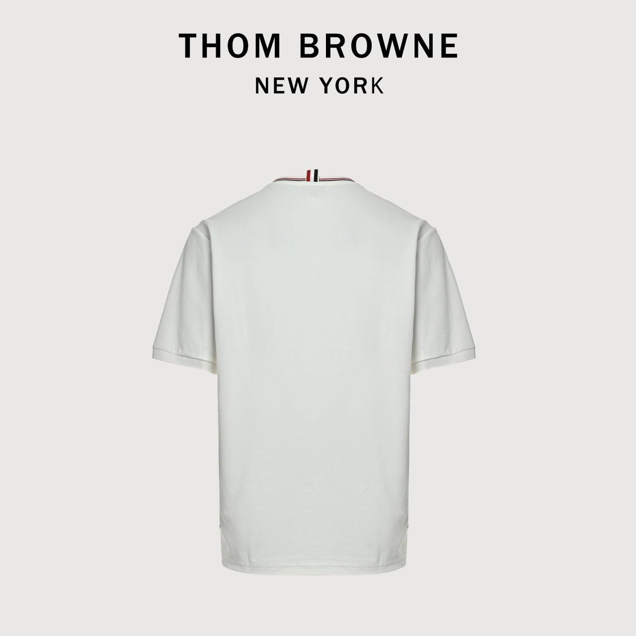 Thom Browne TB Red Stripe Yarn-Dyed Crewneck Short Sleeve T-Shirt