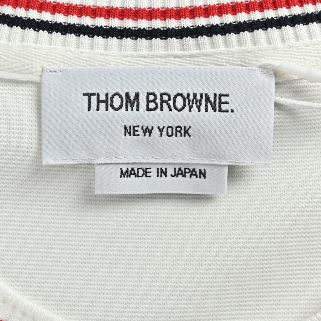 Thom Browne TB Red Stripe Yarn-Dyed Crewneck Short Sleeve T-Shirt