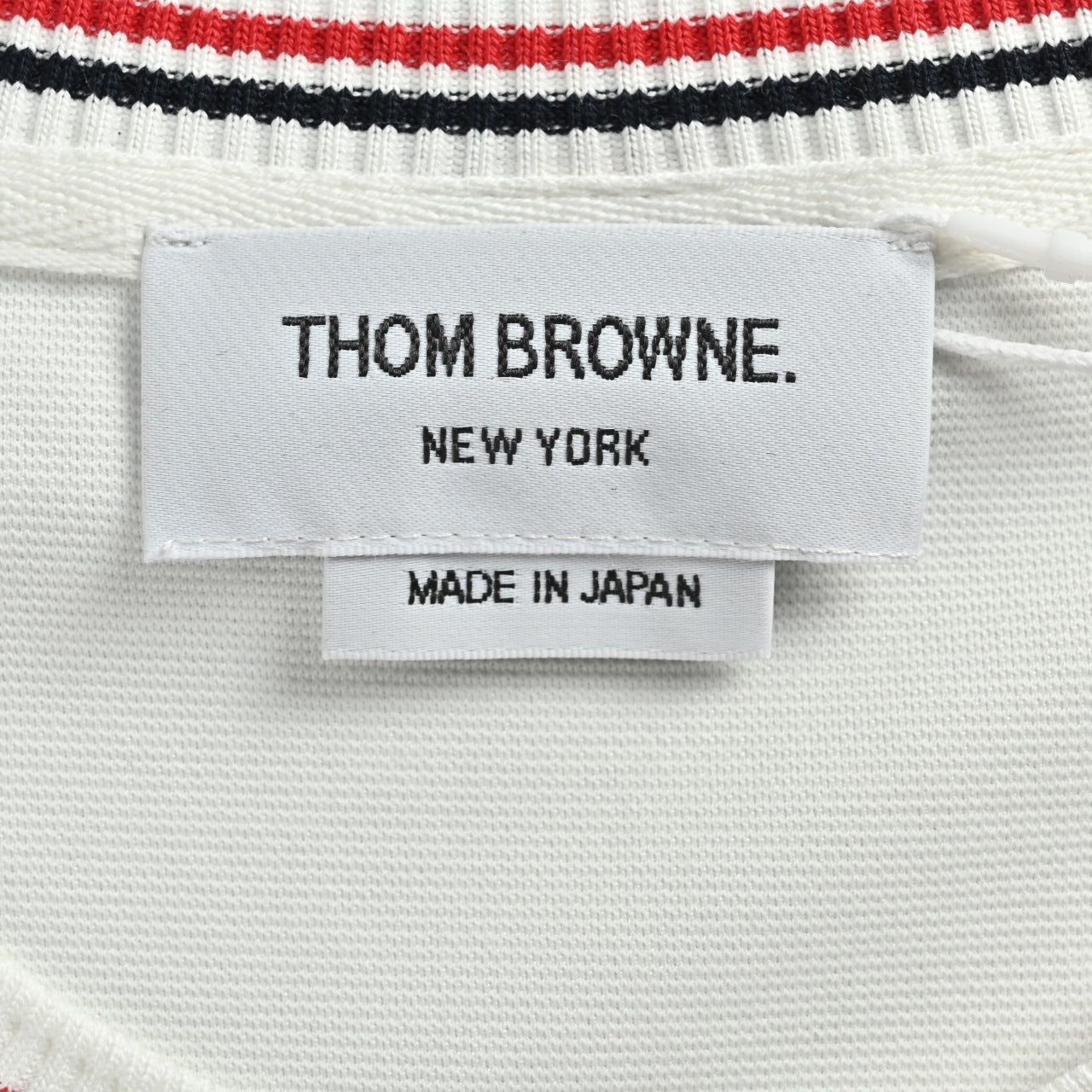 Thom Browne TB Red Stripe Yarn-Dyed Crewneck Short Sleeve T-Shirt