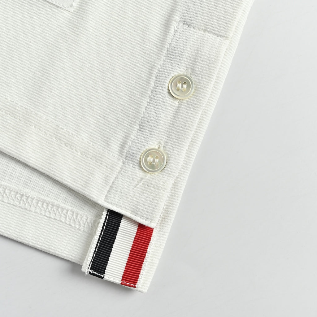 Thom Browne TB Red Stripe Yarn-Dyed Crewneck Short Sleeve T-Shirt