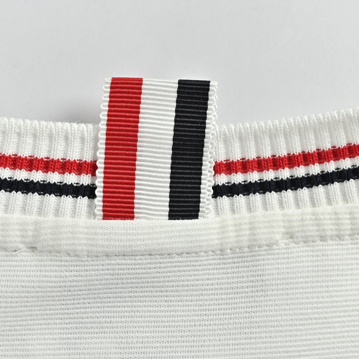 Thom Browne TB Red Stripe Yarn-Dyed Crewneck Short Sleeve T-Shirt