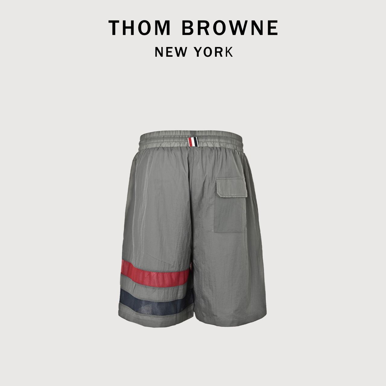 Thom Browne 26SS Red White Blue Stripe Beach Shorts