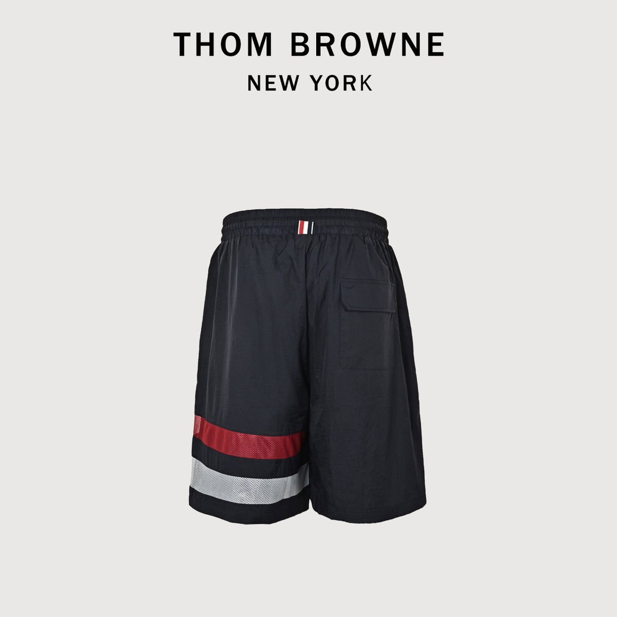 Thom Browne 26SS Red White Blue Stripe Beach Shorts