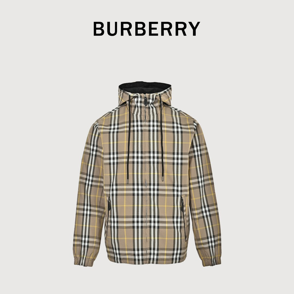 Burberry BBR Large Check Reversible Hooded Windbreaker