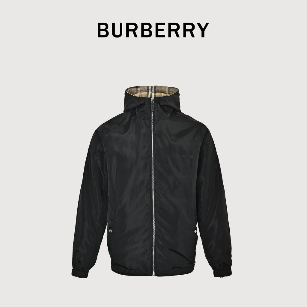 Burberry BBR Large Check Reversible Hooded Windbreaker