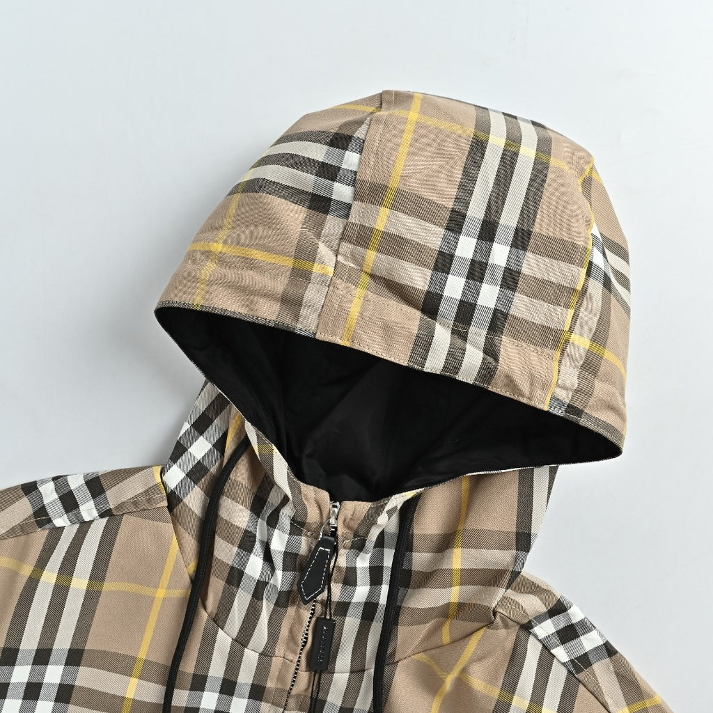 Burberry BBR Large Check Reversible Hooded Windbreaker