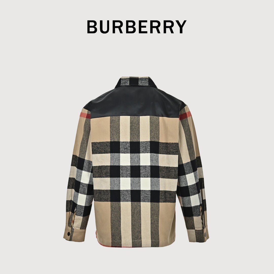 Burberry BBR Panelled Check Shirt Jacket