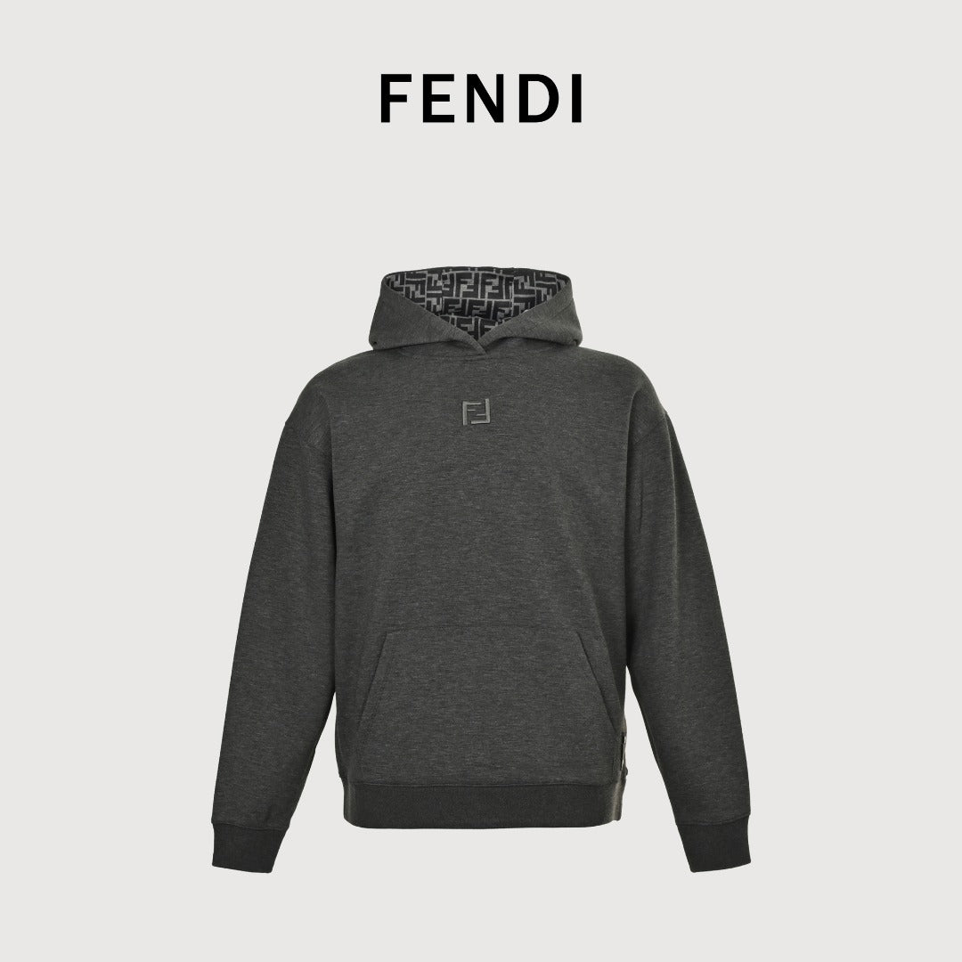 Fendi FD FF Embroidered Hoodie Sweatshirt