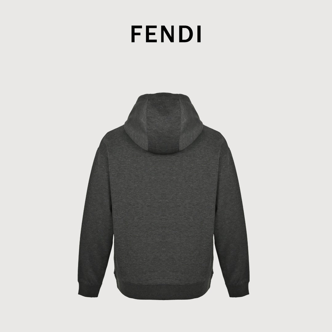 Fendi FD FF Embroidered Hoodie Sweatshirt