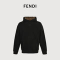 Fendi FD FF Embroidered Hoodie Sweatshirt — Black
