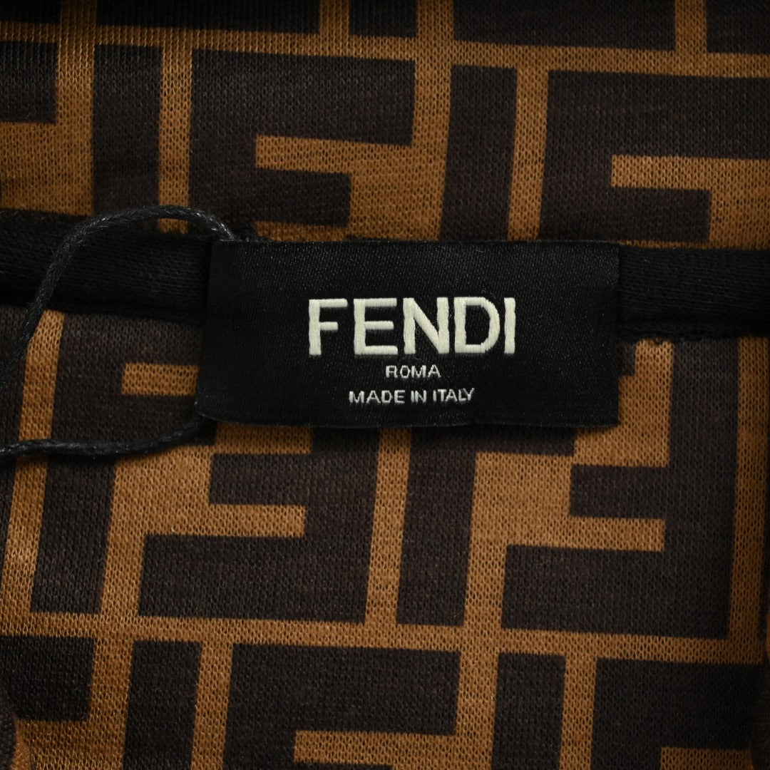 Fendi FD FF Embroidered Hoodie Sweatshirt — Black