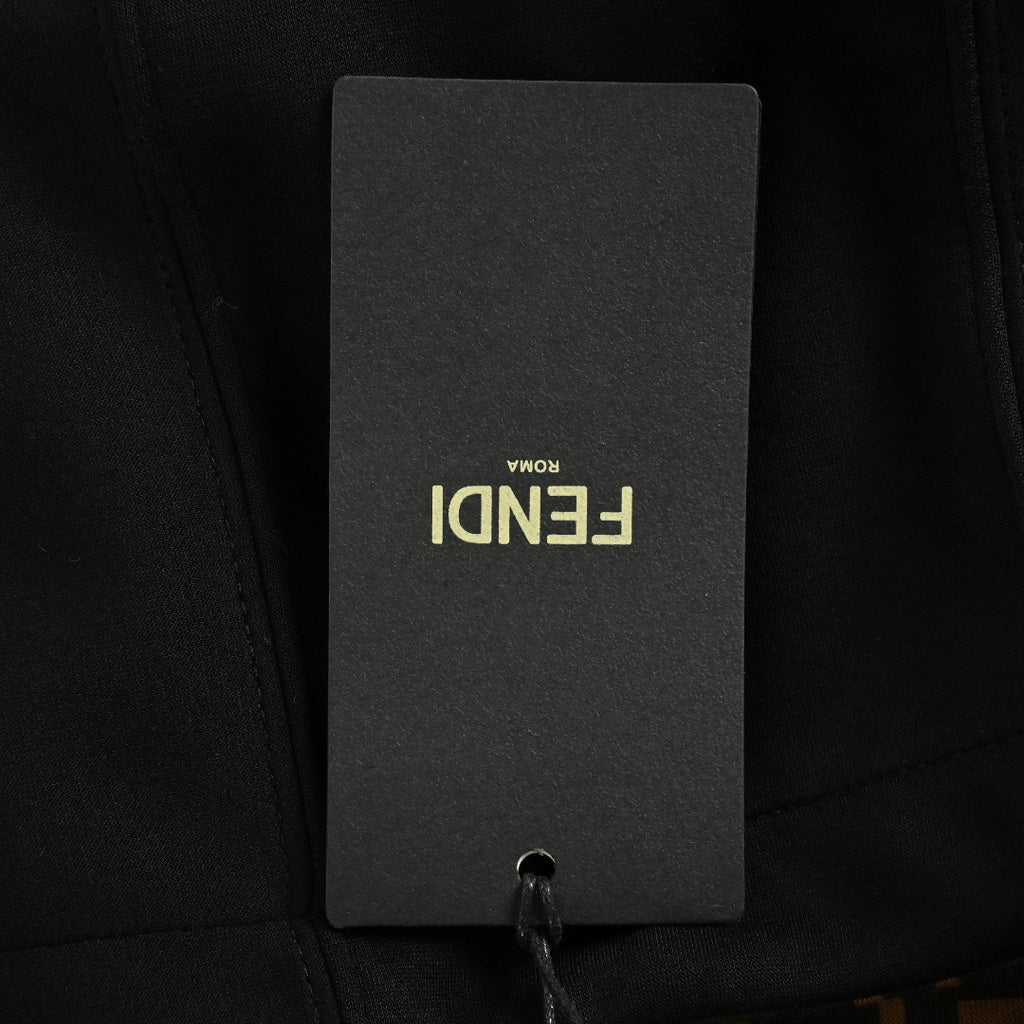 Fendi FD FF Embroidered Hoodie Sweatshirt — Black