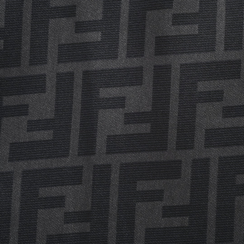 Fendi FD Double F Jacquard All-Over Print Long Sleeve Shirt — Dark Grey