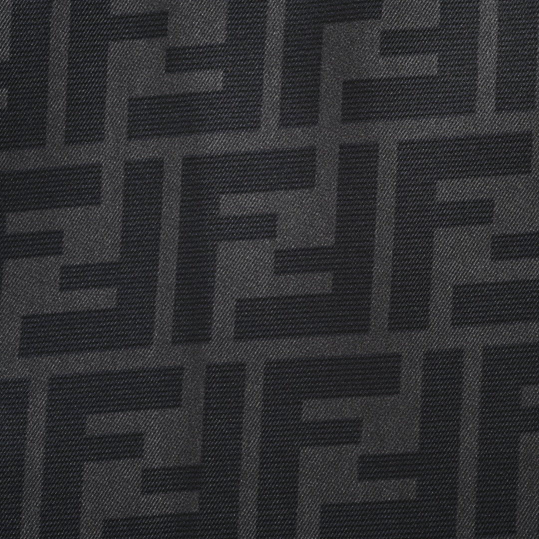 Fendi FD Double F Jacquard All-Over Print Long Sleeve Shirt — Dark Grey