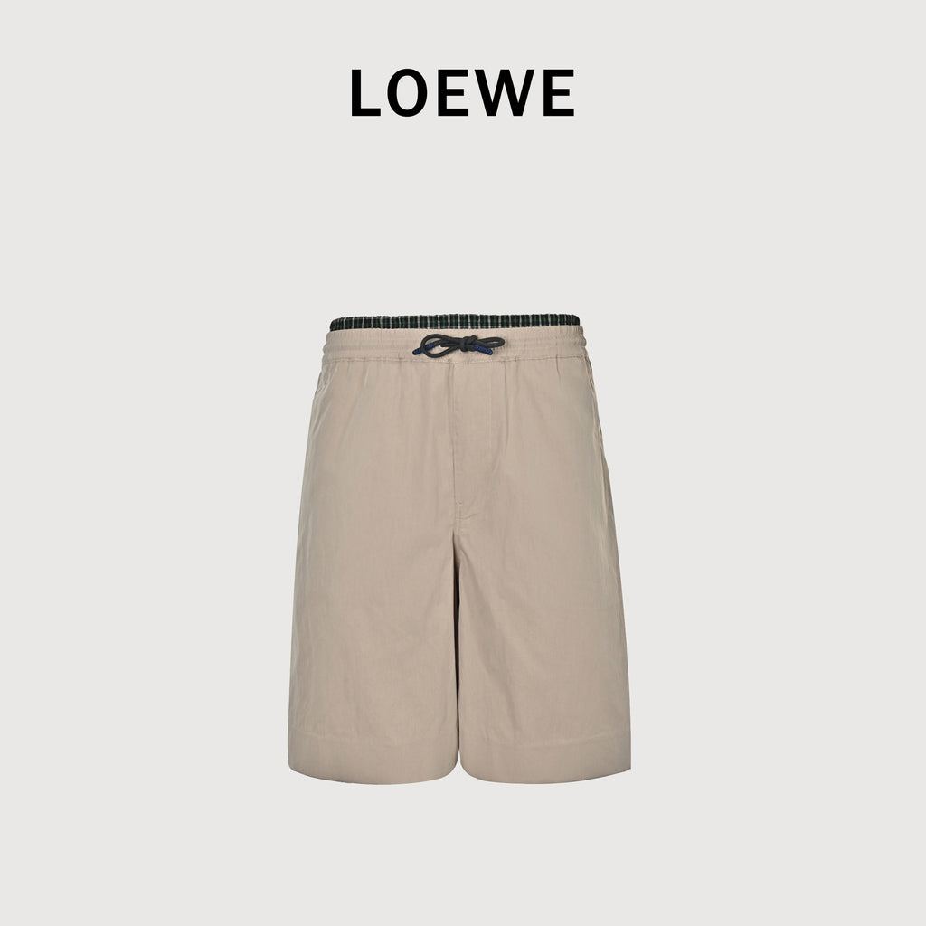 Loewe Two-Tone Embroidered Cotton Twill Shorts