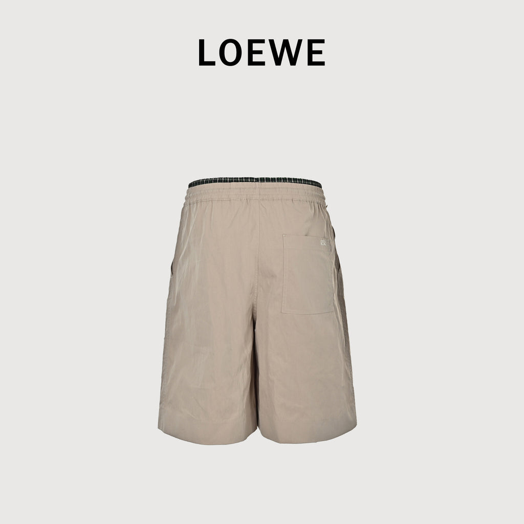 Loewe Two-Tone Embroidered Cotton Twill Shorts