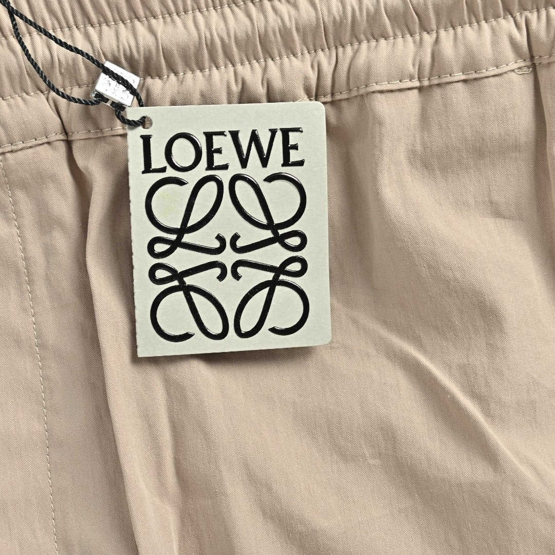 Loewe Two-Tone Embroidered Cotton Twill Shorts