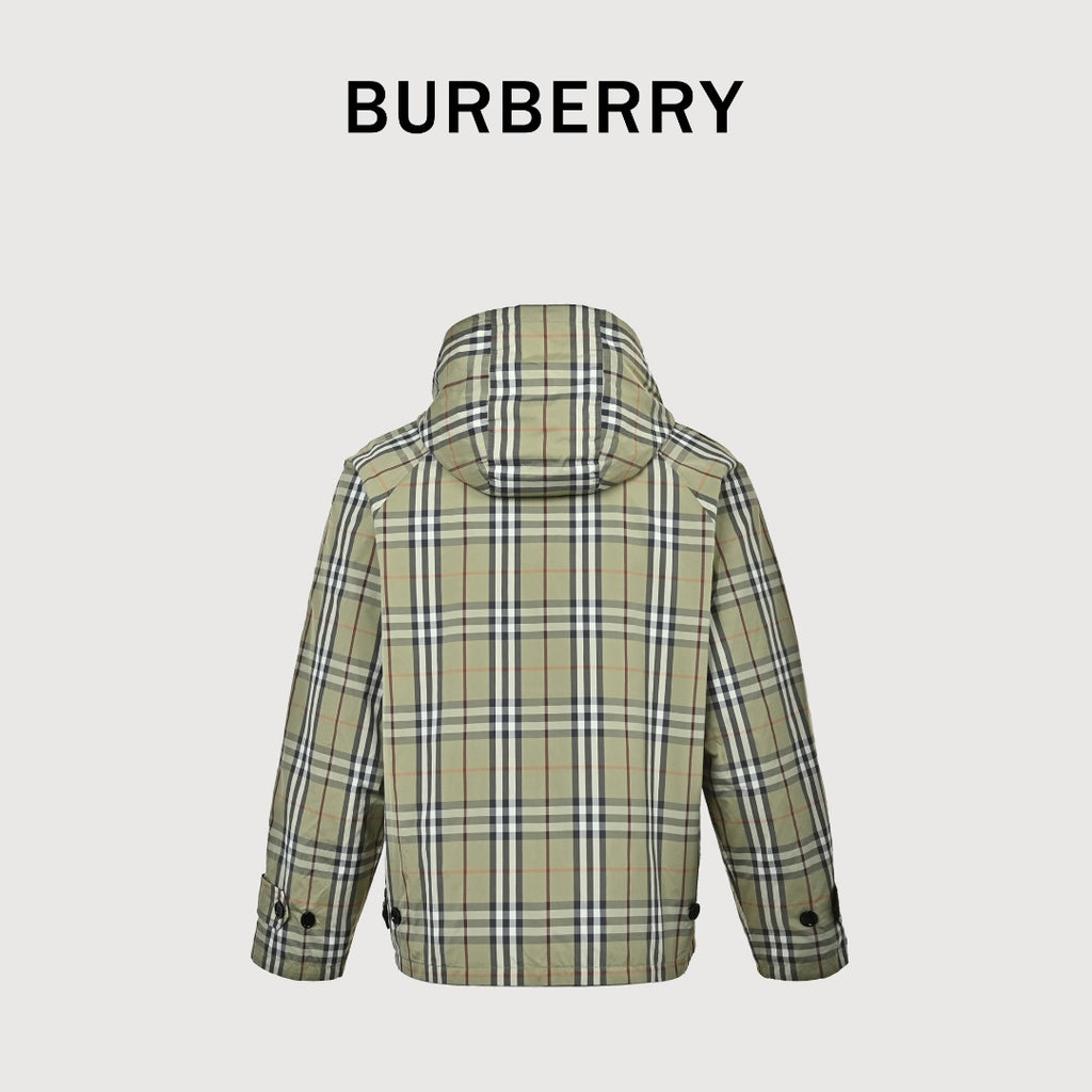 Burberry BBR Iron Label Check Reversible Hooded Jacket