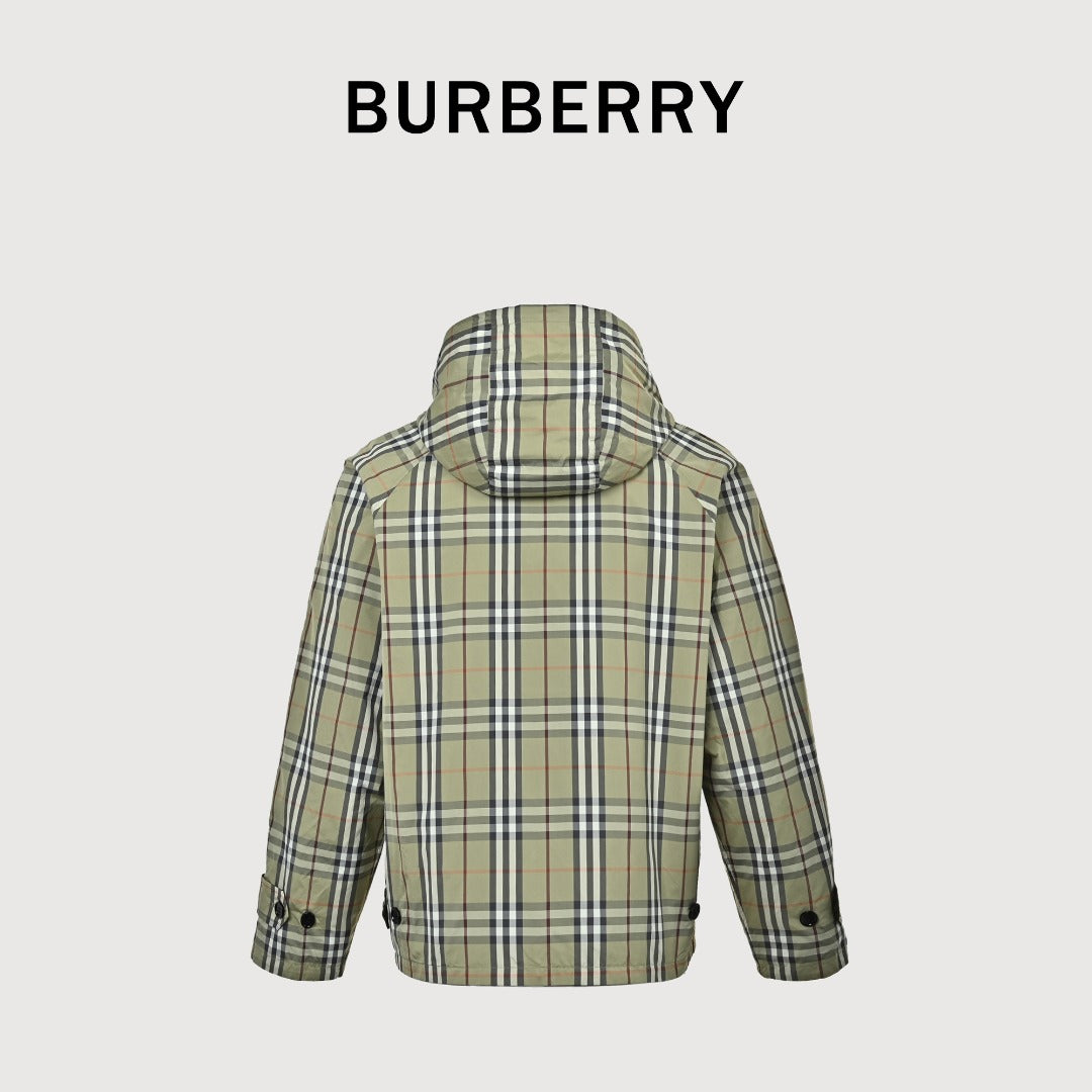 Burberry BBR Iron Label Check Reversible Hooded Jacket