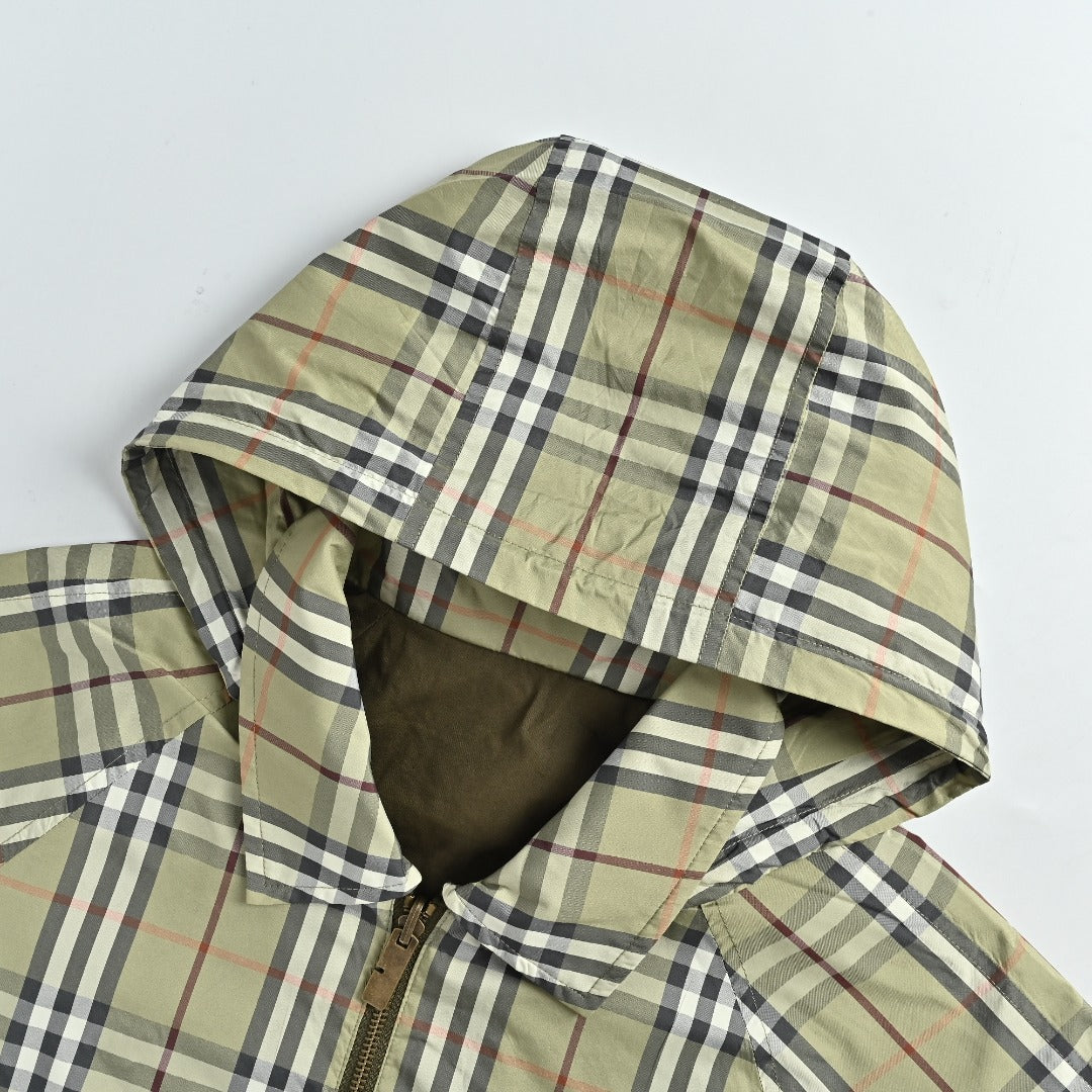 Burberry BBR Iron Label Check Reversible Hooded Jacket