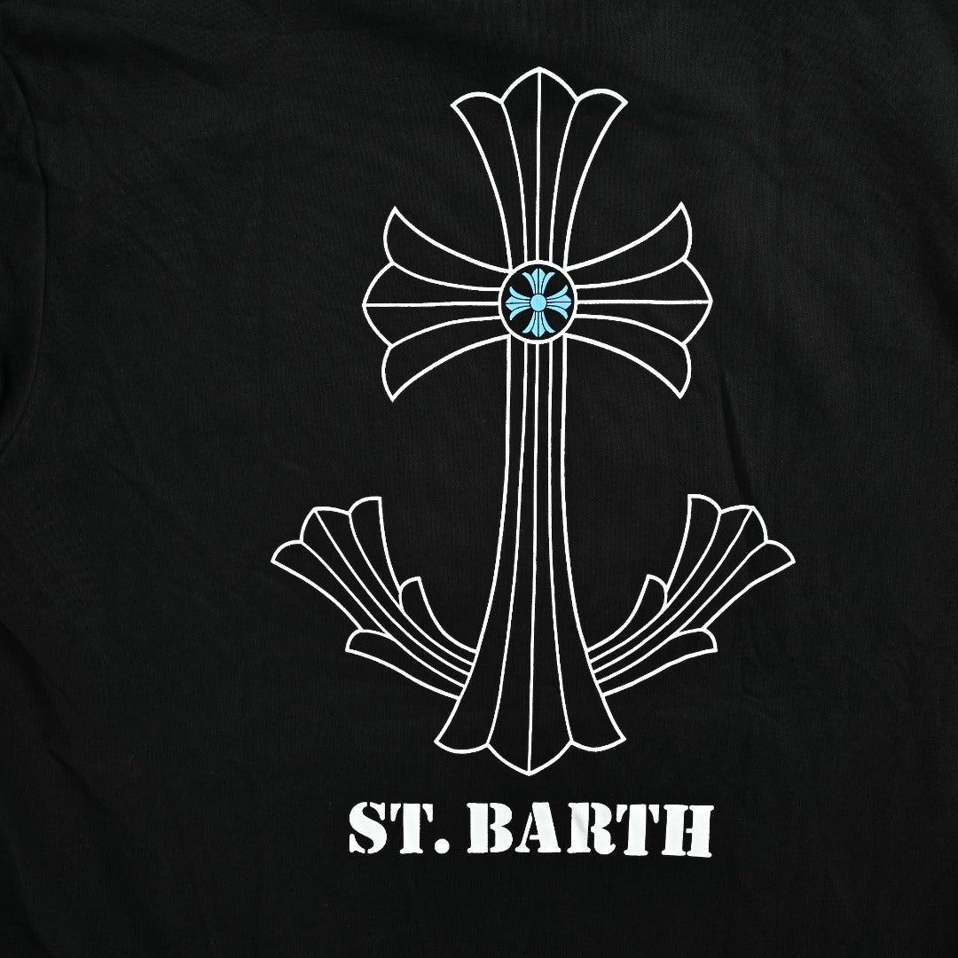 Chrome Hearts CH St. Barth Back Cross Print Hoodie Sweatshirt