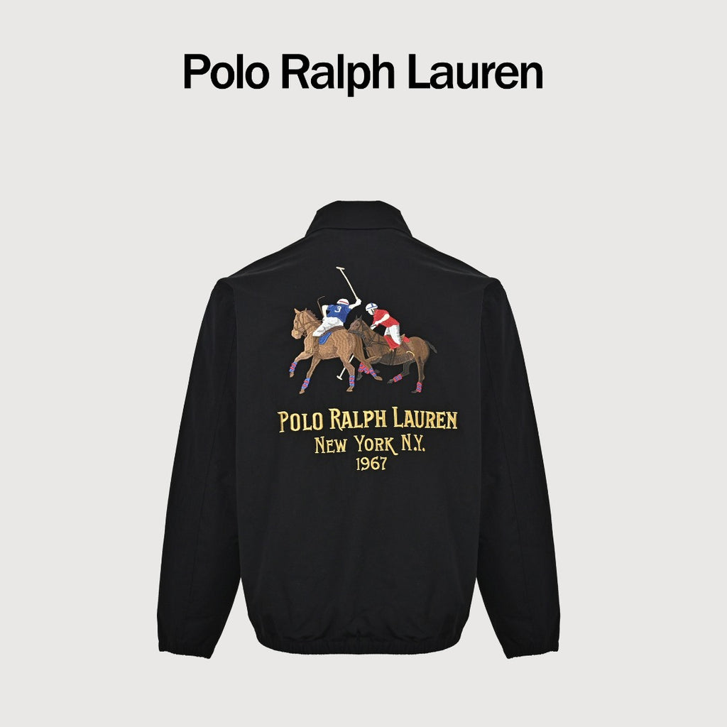 Polo Ralph Lauren RL Poplin Pony Embroidered Stand-Collar Zip Jacket