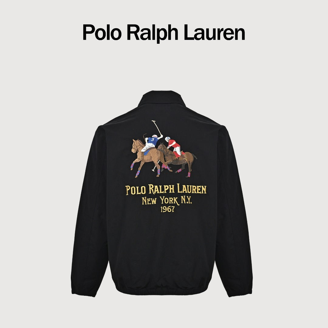 Polo Ralph Lauren RL Poplin Pony Embroidered Stand-Collar Zip Jacket