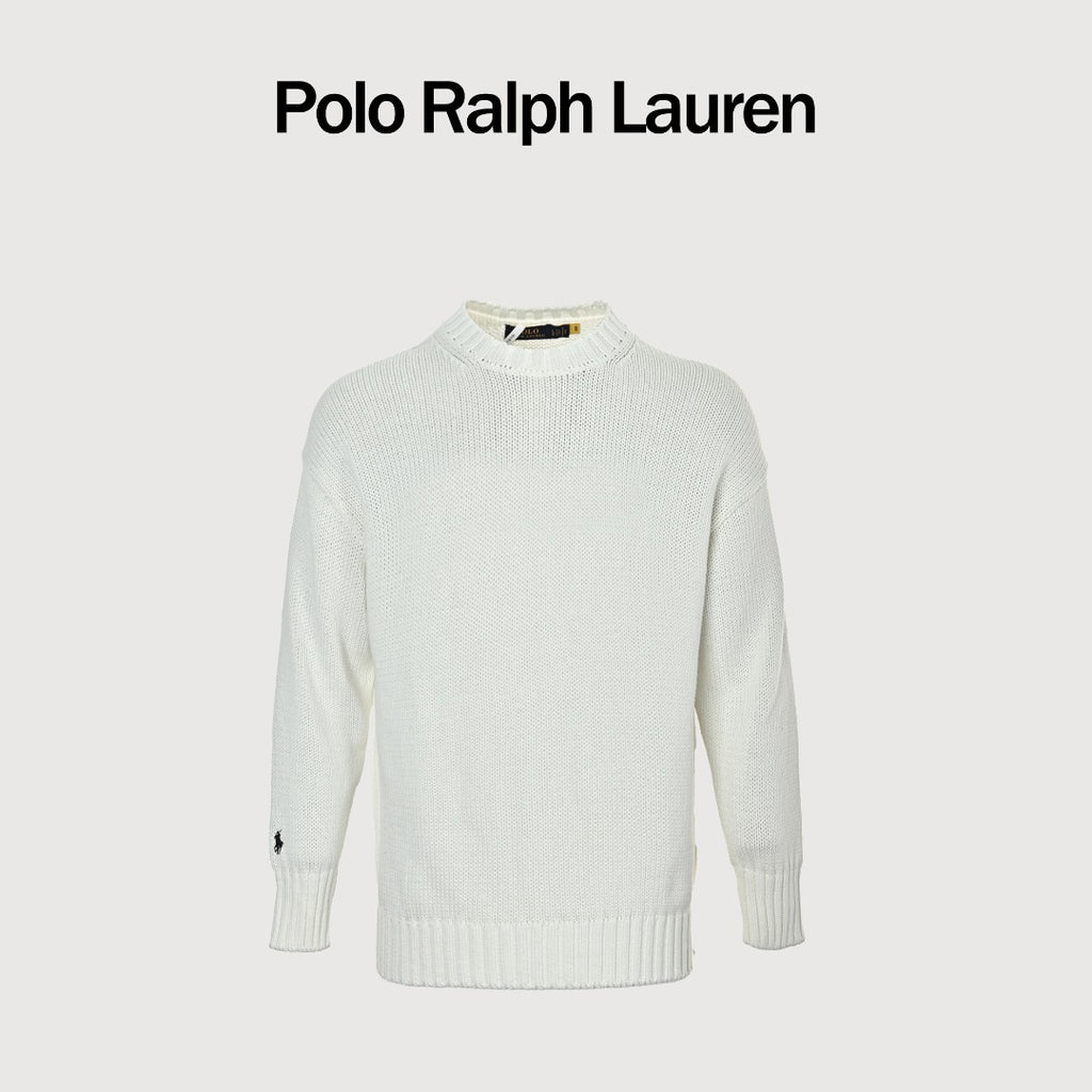 Ralph Lauren Sleeve-Tab Crewneck Knit Sweater