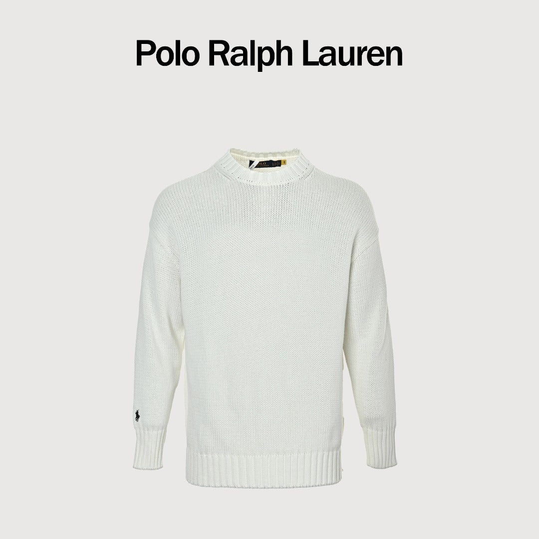 Ralph Lauren Sleeve-Tab Crewneck Knit Sweater