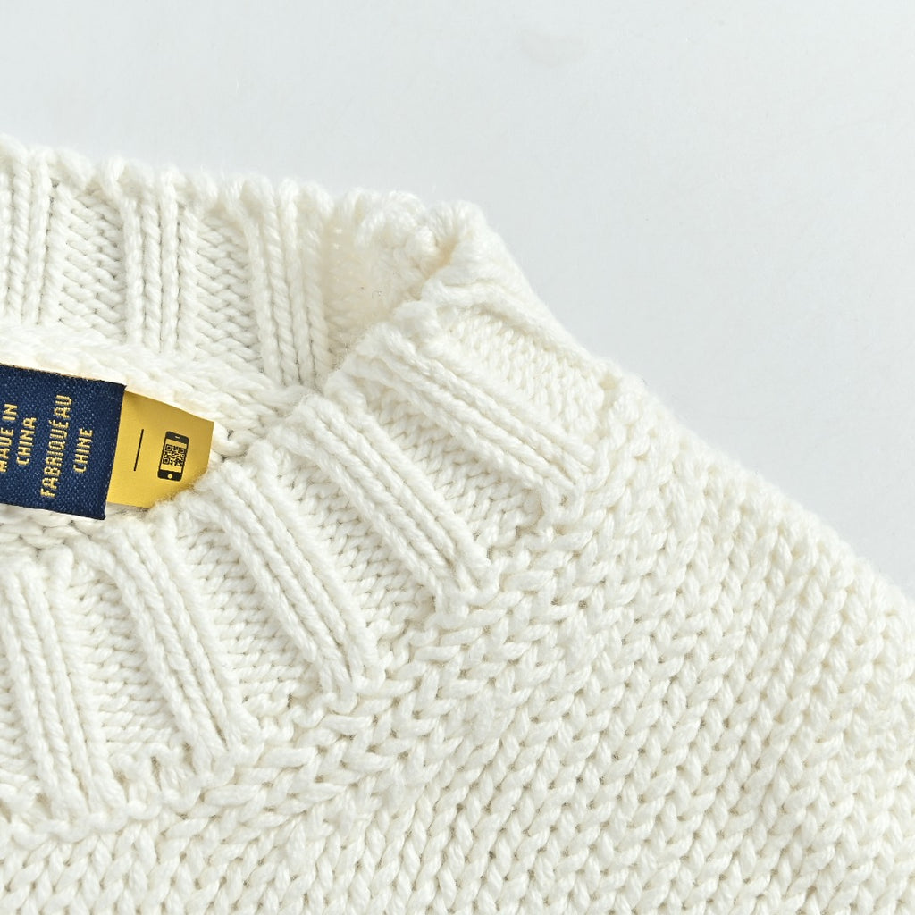 Ralph Lauren Sleeve-Tab Crewneck Knit Sweater