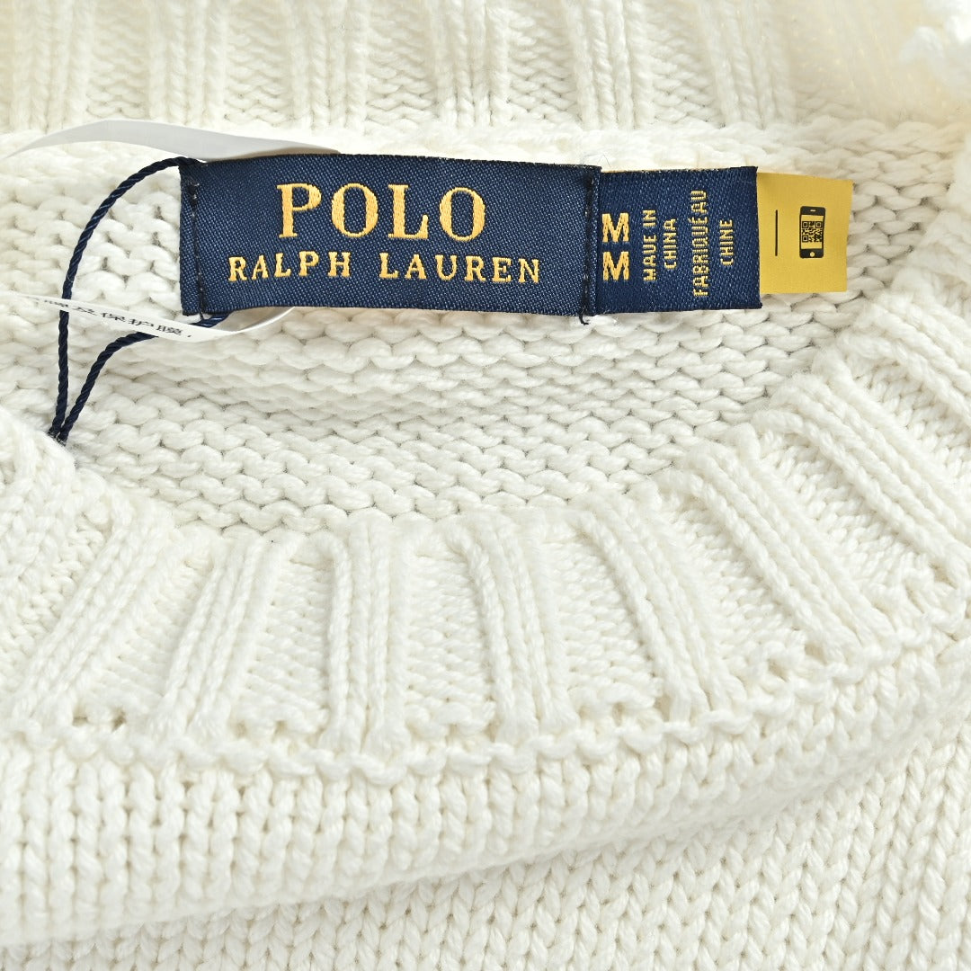 Ralph Lauren Sleeve-Tab Crewneck Knit Sweater