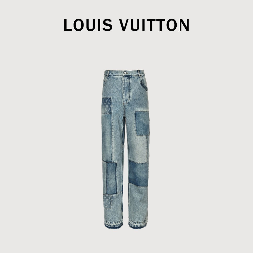 Louis Vuitton LV 26SS Monogram Patchwork Denim Jeans