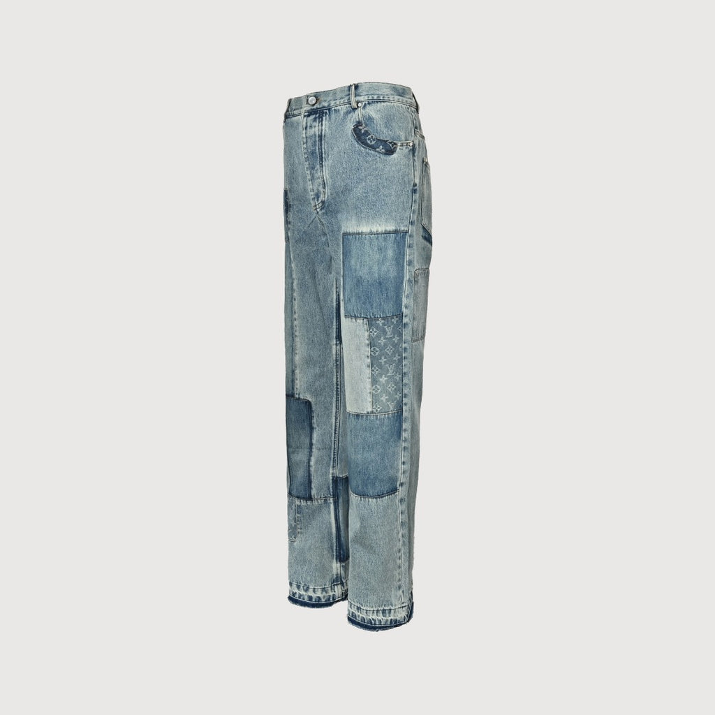 Louis Vuitton LV 26SS Monogram Patchwork Denim Jeans