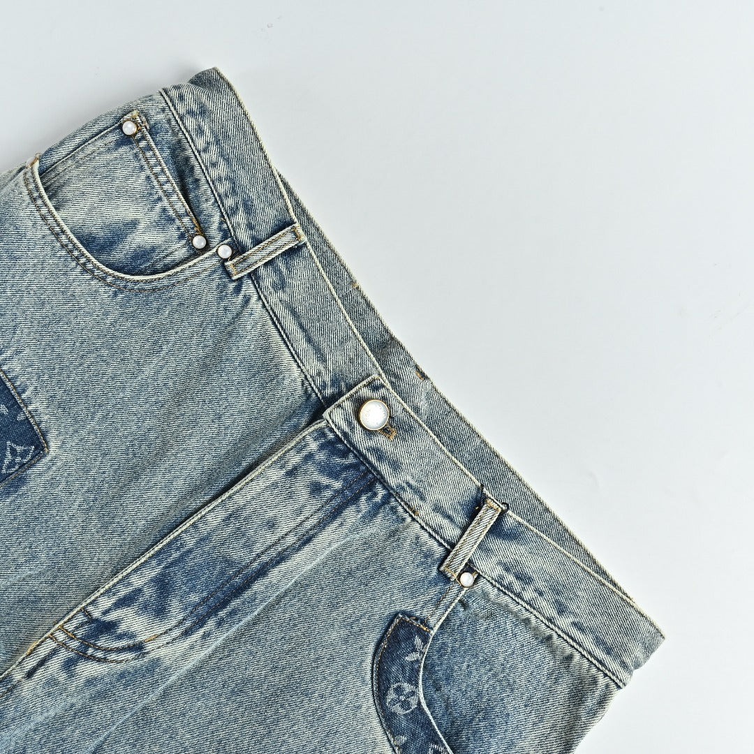 Louis Vuitton LV 26SS Monogram Patchwork Denim Jeans