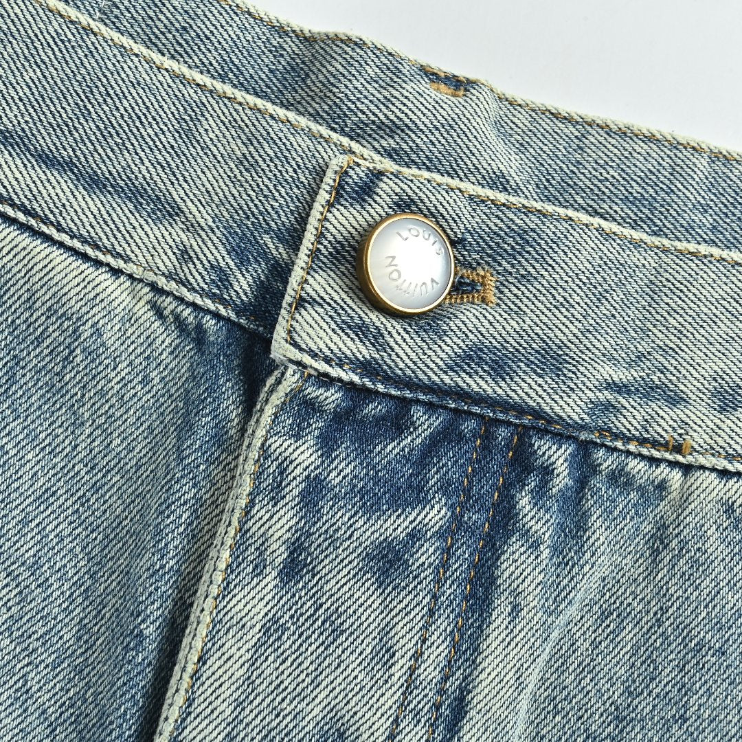 Louis Vuitton LV 26SS Monogram Patchwork Denim Jeans