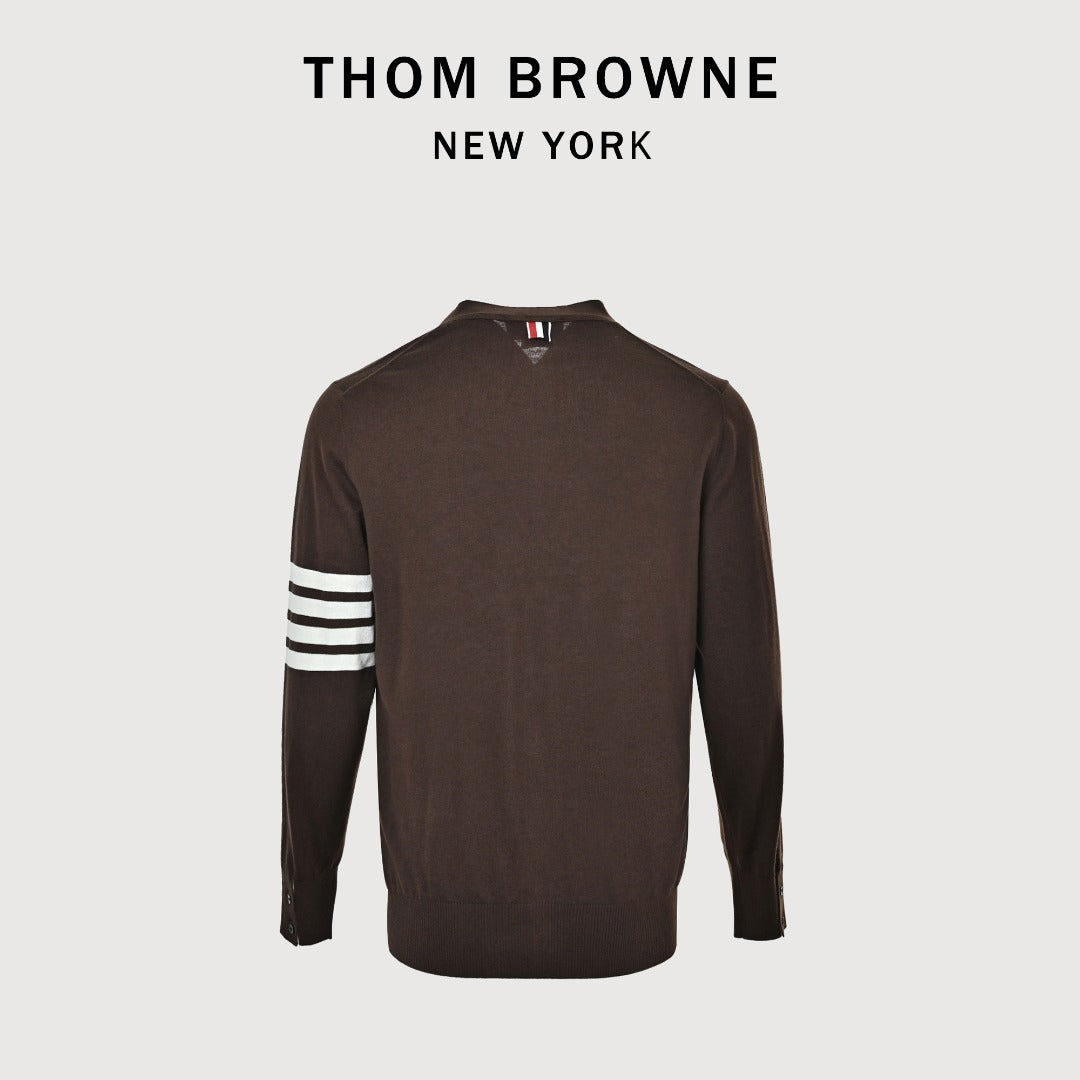 Thom Browne TB 26FW 4-Bar Superfine Wool Cardigan