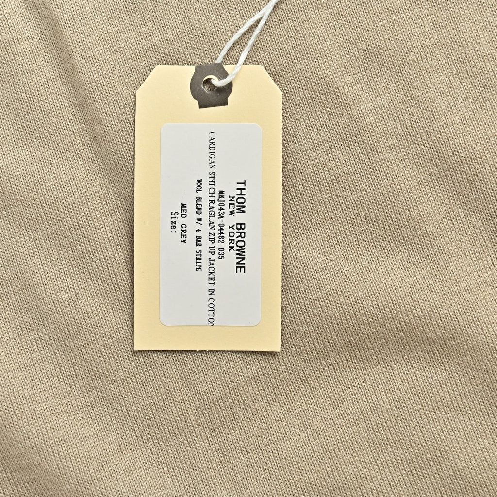 Thom Browne TB 26FW 4-Bar Superfine Wool Cardigan — Camel