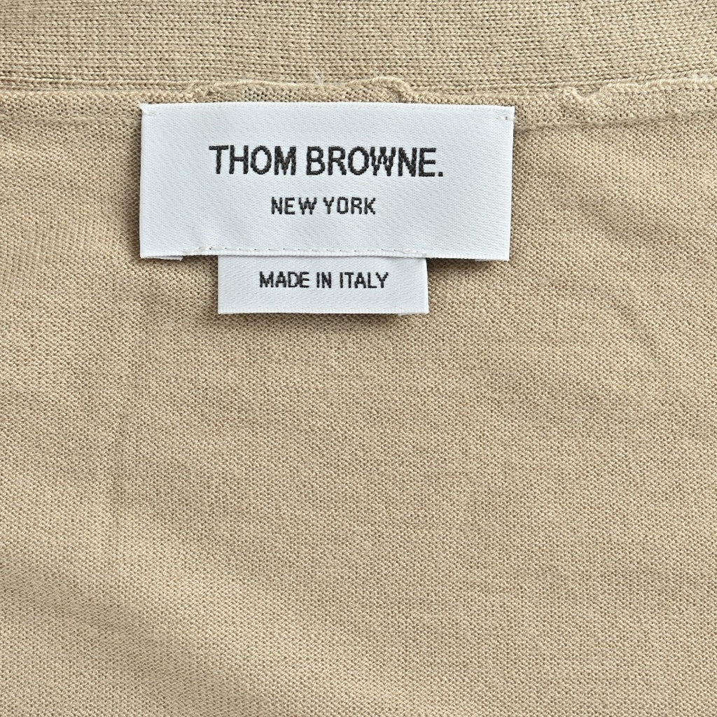 Thom Browne TB 26FW 4-Bar Superfine Wool Cardigan — Camel