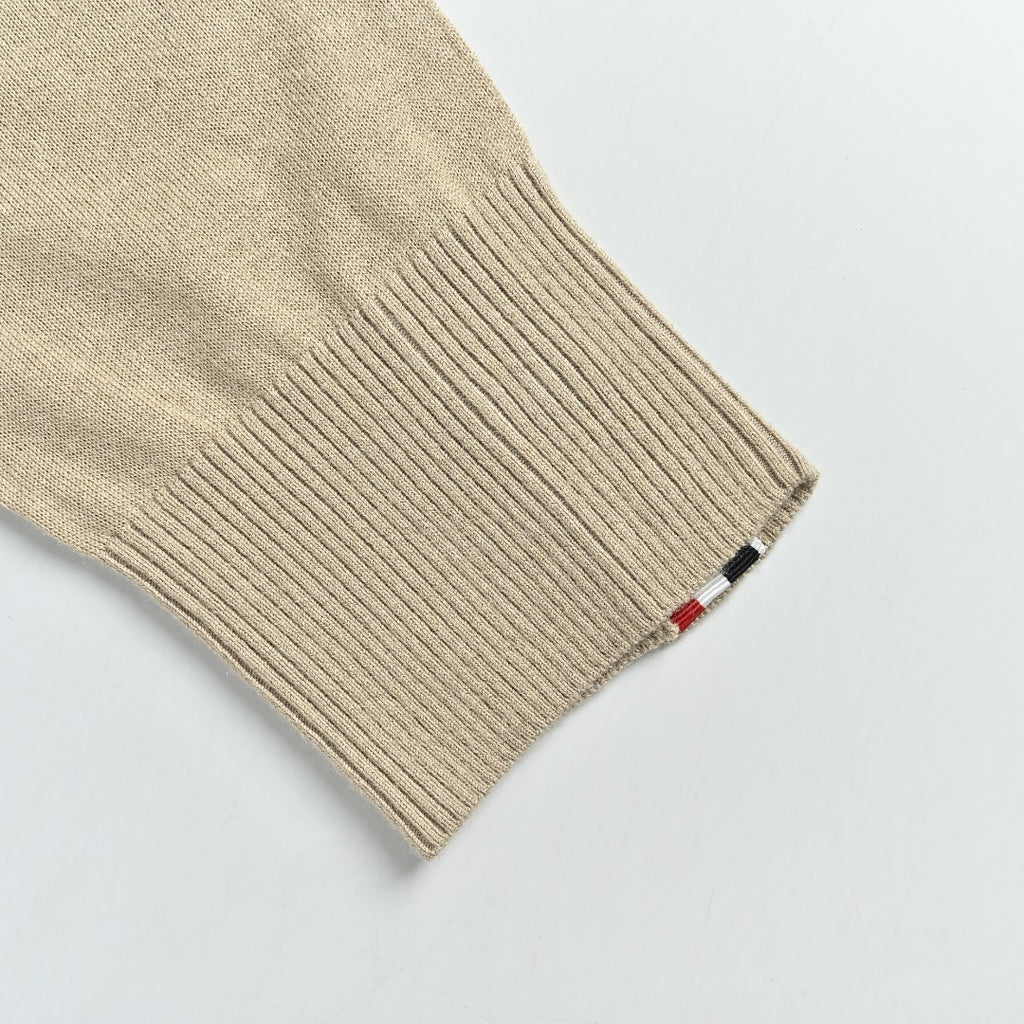 Thom Browne TB 26FW 4-Bar Superfine Wool Cardigan — Camel