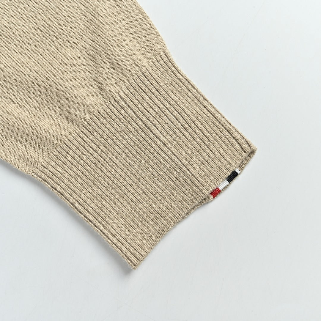 Thom Browne TB 26FW 4-Bar Superfine Wool Cardigan — Camel