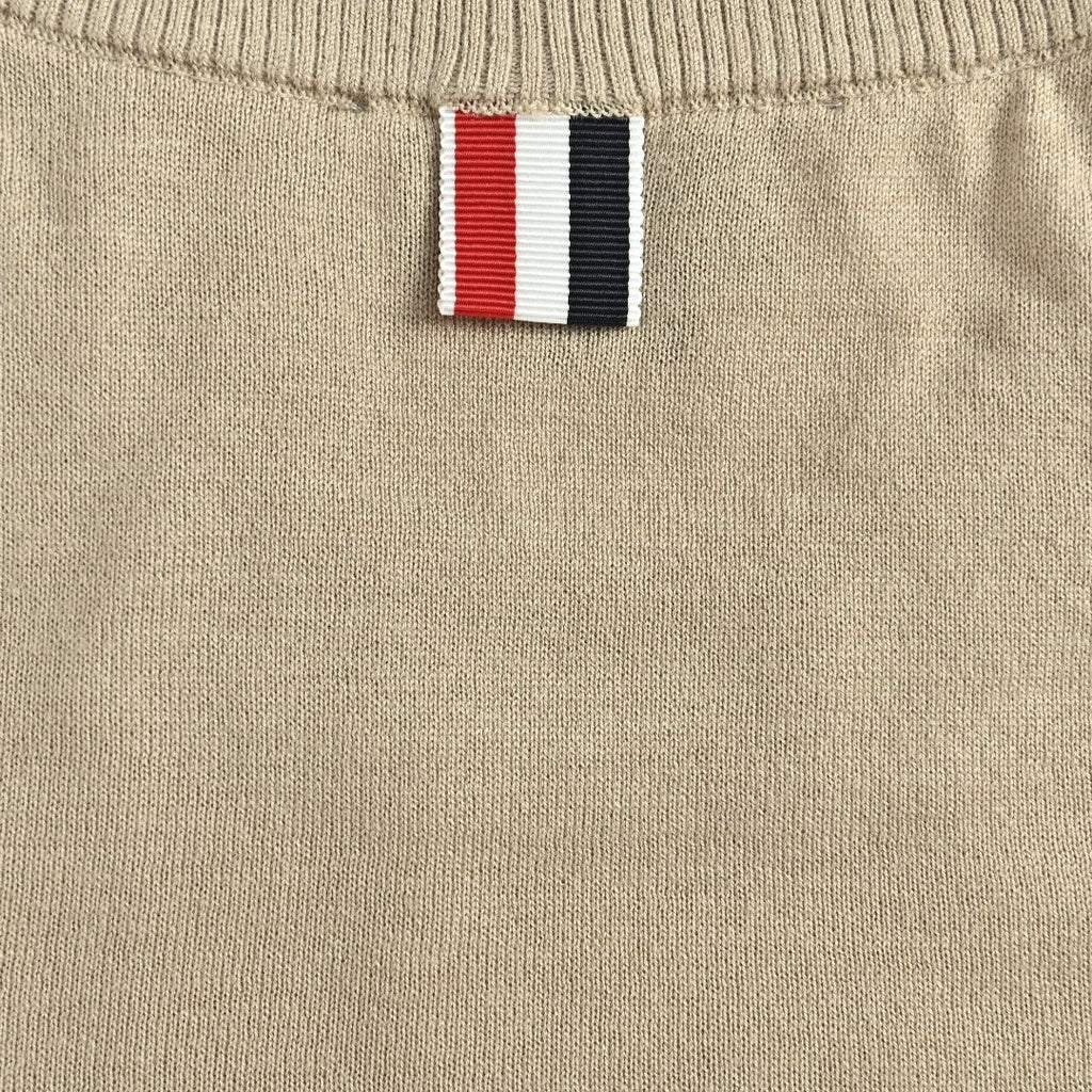 Thom Browne TB 26FW 4-Bar Superfine Wool Crewneck Sweater — Camel