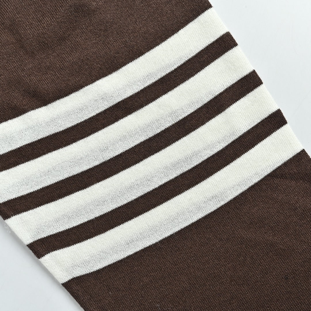 Thom Browne TB 26FW 4-Bar Superfine Wool Crewneck Sweater — Dark Brown