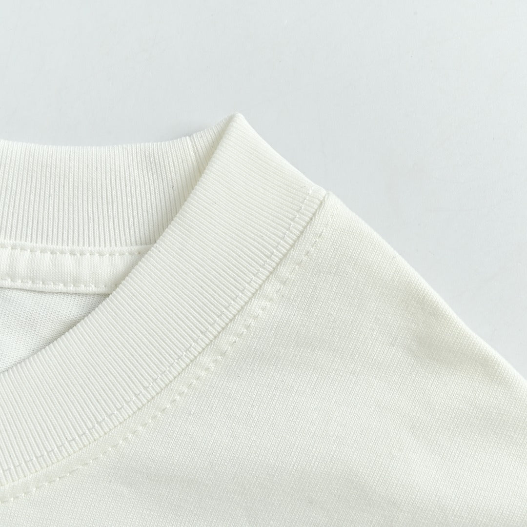 Prada Triangle Logo Collar Long Sleeve T-Shirt — White