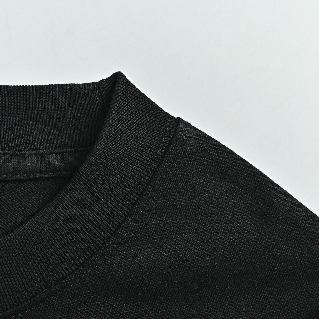Prada Triangle Logo Collar Long Sleeve T-Shirt — Black