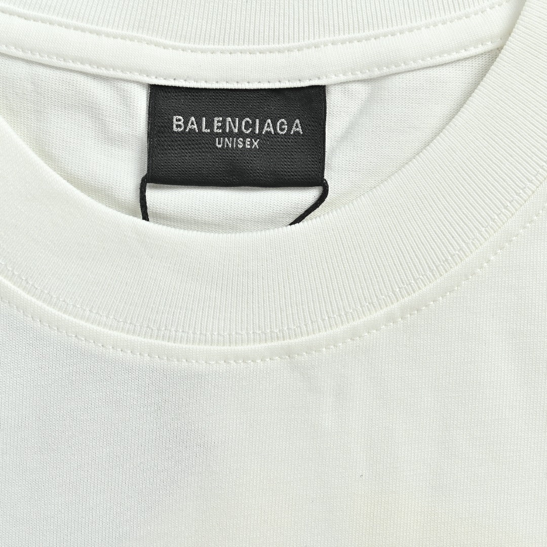 Balenciaga Masking Tape Logo Long Sleeve T-Shirt — White