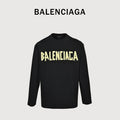 Balenciaga Masking Tape Logo Long Sleeve T-Shirt — Black