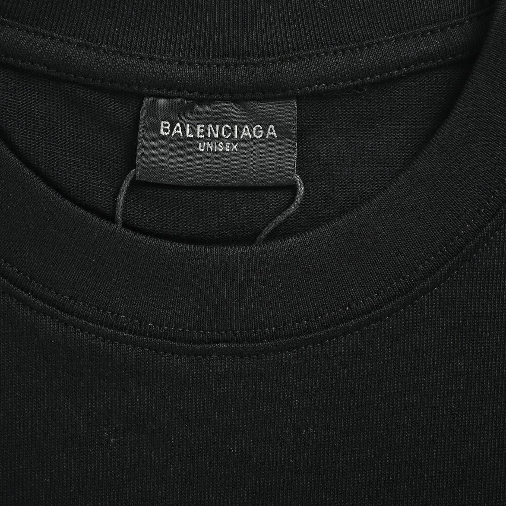 Balenciaga Masking Tape Logo Long Sleeve T-Shirt — Black