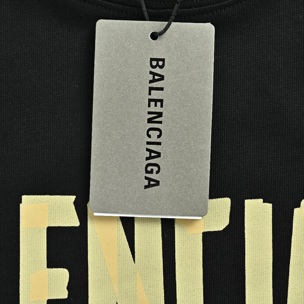 Balenciaga Masking Tape Logo Long Sleeve T-Shirt — Black